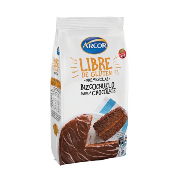 PREMEZCLA ARCOR BIZCOCHUELO L/GLUTEN CHOCO X500GR